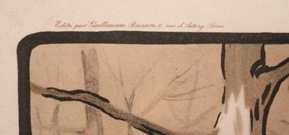 null Georges BUSSON (1859-1933).

La meute poursuivant un daguet.

Lithographie signée...