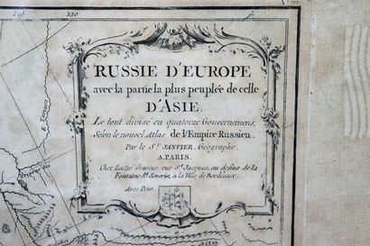 null Jean JANVIER (1746-1779) Cartographer

Map showing the Russia of Europe.

Engraved...