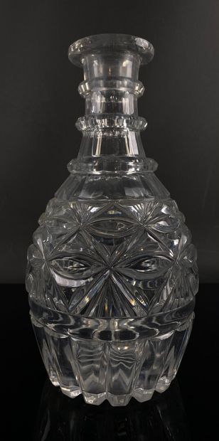 null CRYSTAL FACTORY OF THE CREUSOT.

Crystal decanter molded and cut with ribbons...
