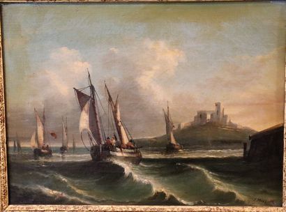 null S. MARX, fin du XIXème siècle.

Marine.

Huile sur toile, signée en bas à droite.

H_40,2...