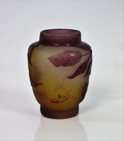 null Establishments GALLE.

Vase out of multi-layered glass with decoration of bellflowers,...