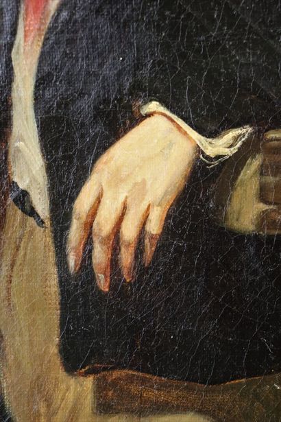 null François Louis LANFANT DE METZ (1814-1892).

Portrait of an elegant man leaning.

Oil...