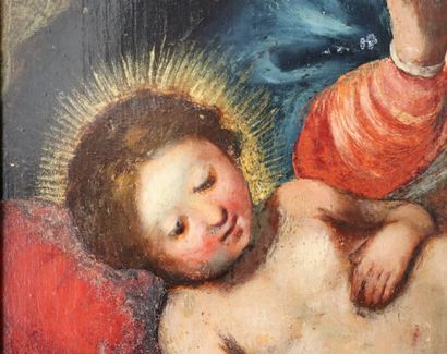 null Ecole française du XVIIème siècle.

Vierge à l'enfant.

Huile sur panneau.

H_28,5...