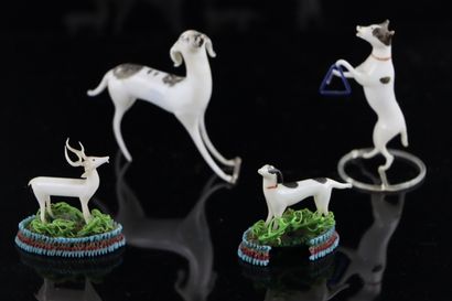 null NEVERS or school of NEVERS.

Set of four animals in spun glass, two of them...