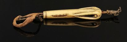 null INUIT, NORTHON SOUND, ALASKA. 

Walrus ivory needle case.

Late 19th century....