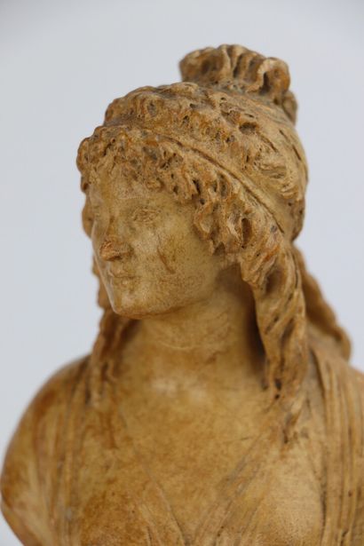 null Woman with headband.

Bust in patinated terracotta, resting on a base made of...