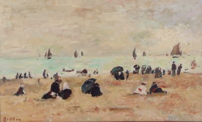 null Arthur FILLON (1900-1974).

La plage.

Huile sur toile, signée en bas à gauche.

H_22...