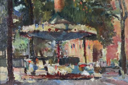 null Arthur FILLON (1900-1974).

The carousel.

Oil on canvas, signed lower right...
