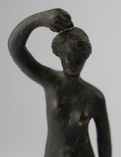 null Venus in the bath.

Small antique bronze with antique patina.

H_12 cm W_3 cm...