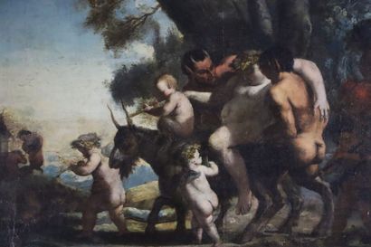 null French school of the late 18th or early 19th century.

The intoxication of Silenus.

Oil...
