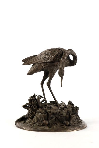 null French school of the 19th century.

Heron having caught a pike.

Bronze group...