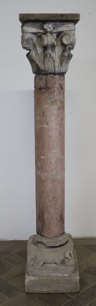 null Composite column in marble and stone composed of old elements.

H_121 cm W_28...