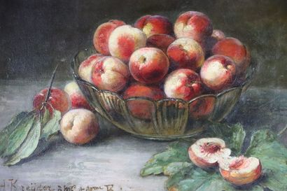 null Alexis KREYDER (1839-1912).

Still life with peaches. 

Oil on canvas. 

Signed...