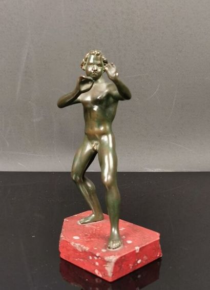 null Italian school of the 19th century.

Wrestler.

Bronze with antique green patina,...