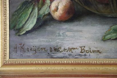 null Alexis KREYDER (1839-1912).

Still life with peaches. 

Oil on canvas. 

Signed...