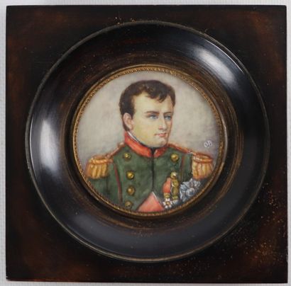 null French school of the 20th century.

Bust portrait of Napoleon.

Miniature on...