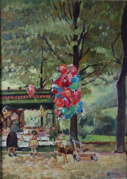 null Arthur FILLON (1900-1974).

The confectionery stand.

Oil on canvas, signed...
