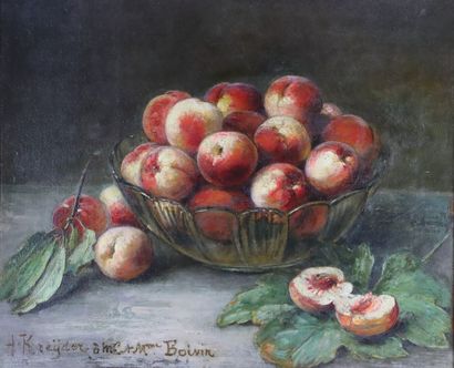 null Alexis KREYDER (1839-1912).

Still life with peaches. 

Oil on canvas. 

Signed...