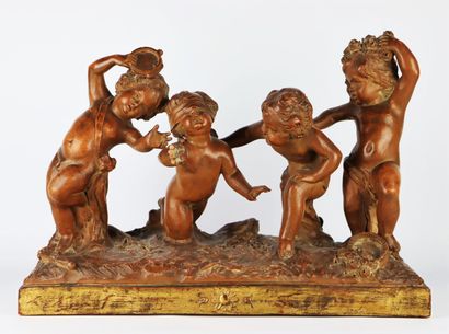 null Geo ?.

The Game of Colin Maillard. 

Group in patinated and gilded terra cotta....