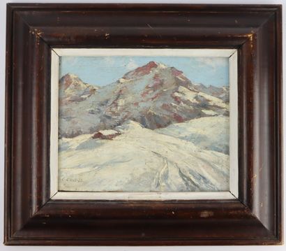 null Clément CASTELLI (1870-1959).

Paysage de montagne, autour de Chamonix.

Huile...