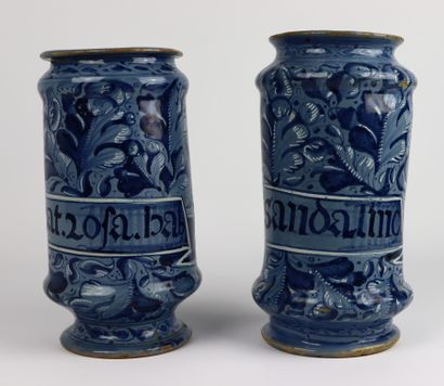 null ITALY, VENICE.

A pair of albarelli decorated with pharmaceutical inscriptions...