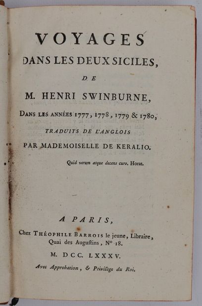 null SWINBURNE (Henri)]. Voyages dans les deux Siciles, de M. Henri Swinburne, dans...