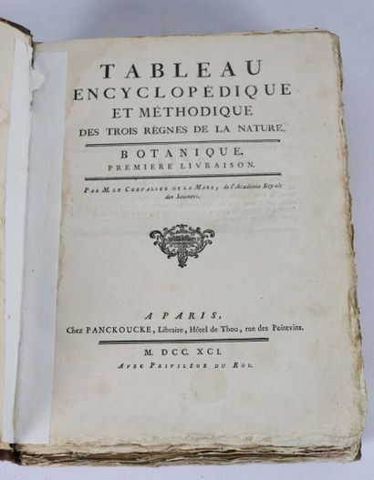 null LAMARCK (Chevalier). Tableau encyclopédique et méthodique des trois règnes de...