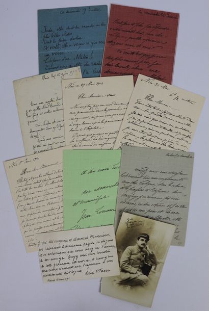 null AUTOGRAPHES. LORRAIN (Jean). Ensemble de 8 lettres manuscrites signées de Jean...