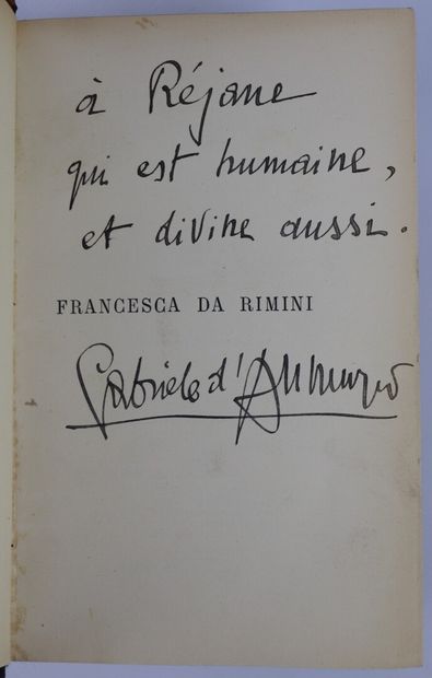 null ANNUNZIO (Gabriele d'). Francesca da Rimini. Paris, Calmann-Lévy, (1910). In-12,...