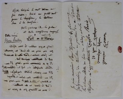 null AUTOGRAPHES. BERLIOZ (Hector). (11 février 1846). Lettre autographe in-12, pliée,...