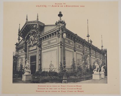 null GLUCQ. L'Album de l'exposition 1889. Paris, Gaulon, s.d. 2 vol. in-folio, en...