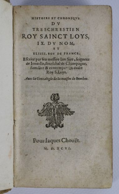 null JOINVILLE. Histoire et chronique du très chrétien roy Saint Louis IX. (Genève),...