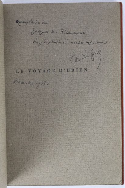 null GIDE (André). Le Voyage d'Urien. Paris, Emile-Paul frères, 1919. In-8, maroquin...