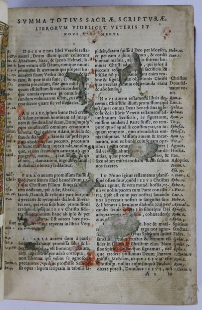 null 
BIBLIA SACRA. Lyon, Jean de Tournes, 1558. In-8, basane marbrée, dos à nerf...