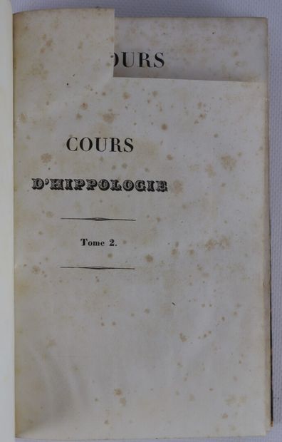 null CHEVAUX. SAINT-ANGE. Cours d'hippologie... Paris. Leneveu. 1853. 2 volumes in-8,...