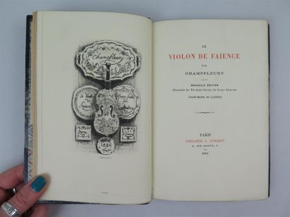 null CHAMPFLEURY. Le violon de faience. Paris, Conquet, 1885. In-12, demi-reliure...