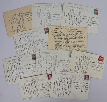 null AUTOGRAPHES. CHAR (René). (1960 - 1962). 10 cartes postales adressées à Madame...
