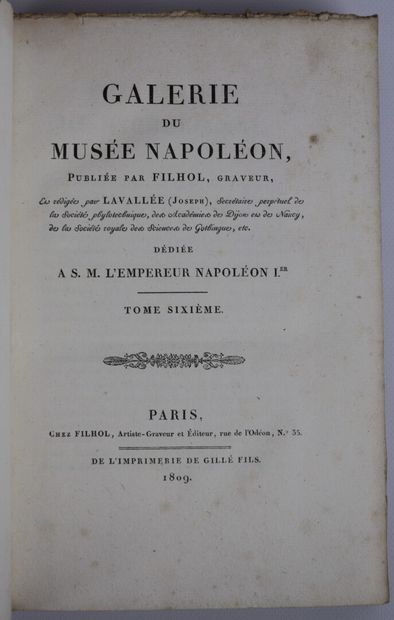 null FILHOL et LAVALLÉE. Galerie du Musée Napoléon publiée par Filhol graveur, rédigée...