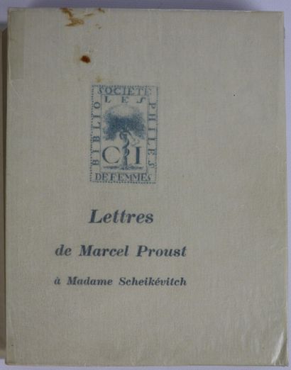 null PROUST (Marcel). Lettres à Madame Scheikévitch. Paris, Les Cent Une, 1928. In-8,...