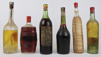 null APERITIFS - DIGESTIFS ANCIENS.

Ensemble de six bouteilles comprenant : 

Marasquin...