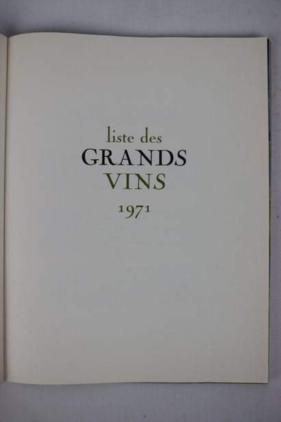 null Ensemble de 3 catalogues "listes des grands vins" des établissements Nicolas...