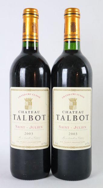 null CHATEAU TALBOT.

Millésime : 2003.

2 bouteilles