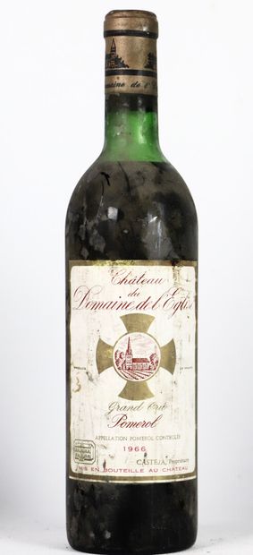 null CHATEAU DU DOMAINE DE L'EGLISE.

Millésime : 1966.

6 bouteilles, h.e. et b.g.,...