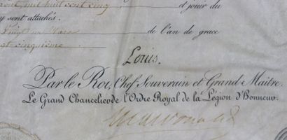 null Diplôme de l' « Ordre royal de la Légion d'honneur », 1820.

Sur papier vélin...