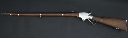 null Carabine de selle Spencer modèle 1865.

Canon rayé, bronzé de 72 cm avec organe...