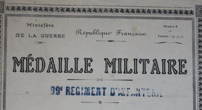 null Diplôme militaire à titre posthume

Diplôme sur papier imprimé et manuscrit...