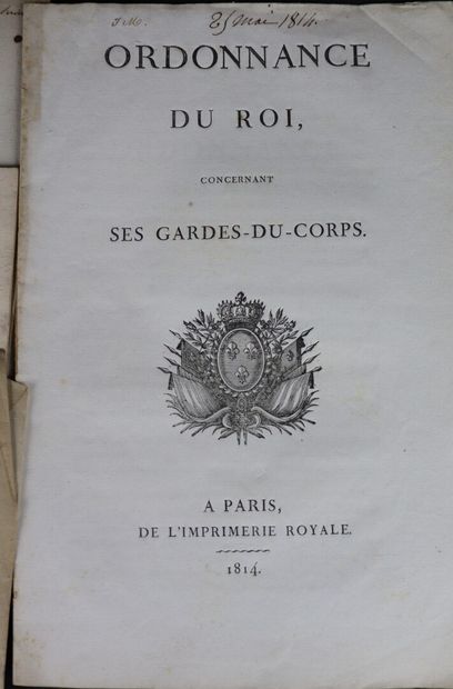 null Ensemble de vingt documents de 1814-1825 dont :

- ordonnance du Roi pour les...