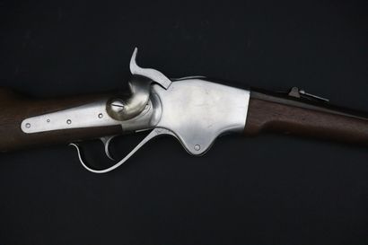 null Carabine de selle Spencer modèle 1865.

Canon rayé, bronzé de 72 cm avec organe...