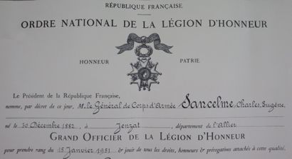 null Diplôme de l'Ordre de la Légion d'honneur

Grand Officier de l'Ordre attribué...