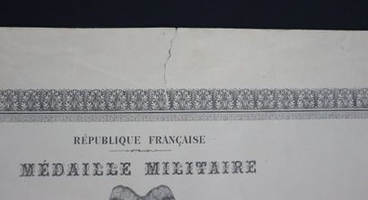 null Diplôme de la médaille militaire

Attribué à un gendarme.

Papier imprimé et...